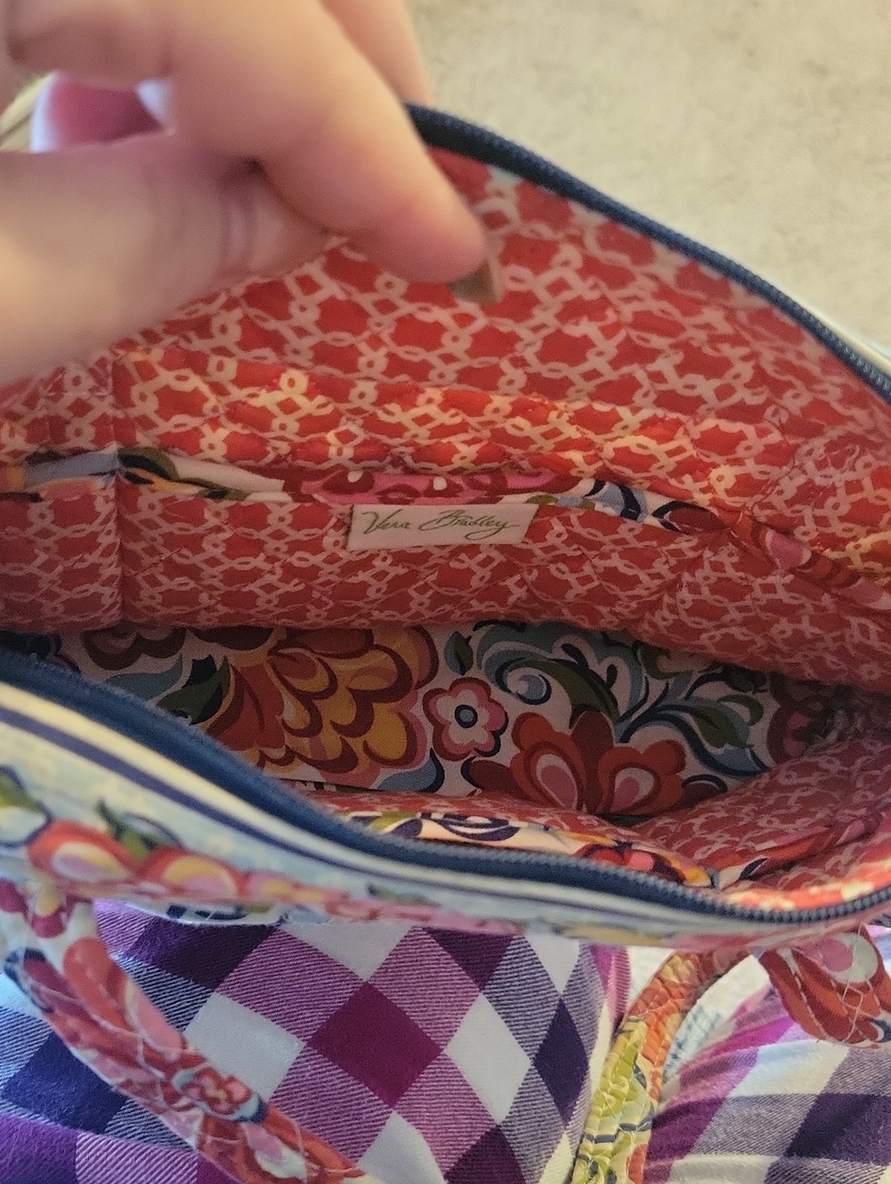 Vera Bradley Coral Pink Floral Quilted Tote (pocketbook) - Picture 6 of 6